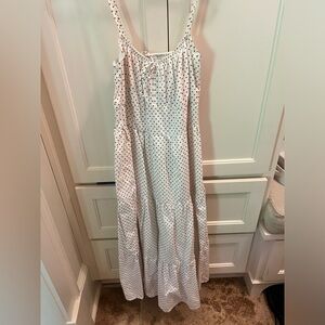 FAITHFULL THE BRAND cream and brown dotted maxi dress